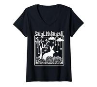 Womens St Melangell Hares Rabbit Owner Catholic V-Neck T-Shirt