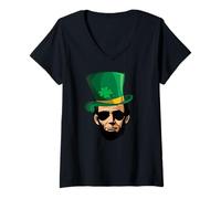 Women's St Patricks Day Abe Lincoln V-Neck T-Shirt