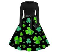 Women's St Patrick's Day Dress Shamrock Heart Pattern Clover Lucky Pattern Dress Irish Paddystripes Prom Prom Comfy Super Soft Dress Daily Gothic Plus Size Dress Loose Soft Stylish