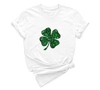 Womens St Patrick's Day Dressy Casual Summer Graphic Sexy Tops Irish Shamrock Round Neck Spring Women's Novelty T-Shirts Good Luck Ladies Clover Cute Tunic Loose Fitting T Shirts Y2K