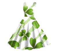 Womens St Patricks Day Fancy Dress Leprechaun Costumes Ireland Irish Lucky Shamrock Dress Saint Patricks Day Green Irish Outfits Gown Cocktail Dress Green Sleeveless Paddy's Day (22-Watermelon Red, M)