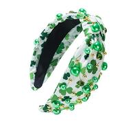 Women's St. Patrick's Day Headbands | Knotted Clover Headband | St Patrick's Day Headbands Irish Green Shamrock Knotted Hair Accessories for Women Girls
