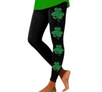 Womens St. Patrick's Day Leggings Elastic Fitness Running Gym Yoga Pants Stretch Shamrock Printed Ireland Tights Leggings