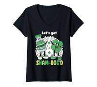 Womens St Patricks Day Lets Get Sham Rocd ICU Nurse Life Nursing V-Neck T-Shirt
