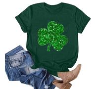 Womens St Patrick's Day Shirts Lucky Shamrock Graphic Tee Shirt Lucky St Patricks Day T Shirt Green Irish Tops Green Tshirt Novelty Funny Graphic Holiday Tops Saint Tee Shamrock (A1 Army Green,S)