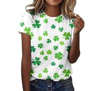 Women's St. Patrick's Day Tshirts UK Women T Shirts Shamrock Tshirt Casual Graphic T Shirt Short Sleeve St. Patrick's Day T-Shirt Ladies Irish Paddy's Day T-Shirt Funny Irish Gifts Khaki