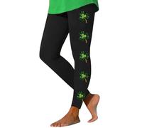 Women's St Patrick's Shamrocks Leggings Oversized Shamrock Lucky Sports Pants Clover Print Soft Versatile for Holidays Running Pants