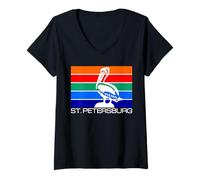 Womens ST. PETERSBURG FLORIDA CITY FLAG ST. PETE FL V-Neck T-Shirt