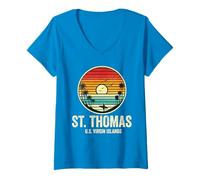 Women's St. Thomas U.S.V.I. US Virgin Island Souvenir Vacation V-Neck T-Shirt