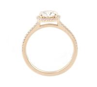 Women's Stacking Rings, Pretty Rings Gold 4 Prongs Round with 1Ct Moissanite 18K Yellow Gold Size N 1/2