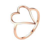 Women's Stainless Steel Black Steel Heart Shaped Ring Female Simple Finger Jewellery Does Not Lose Colour Cut Rings Heart Shaped Rings, 6, Metal, No Gemstone