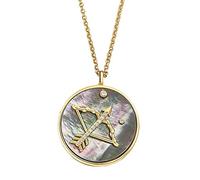 Womens Stainless Steel Classic Constellation Pendant Necklace Astrology Horoscope Sign