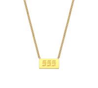 Womens Stainless Steel Light Luxury Angel Number Tag Pendant Necklace Dainty Number Choker Chain 555