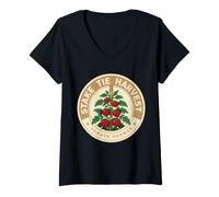 Women's Stake Tie Harvest Tomato Grower Vintage Garden Badge V-Neck T-Shirt