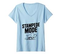 Women's Stampede Mode Buffalo for Animal Lovers V-Neck T-Shirt