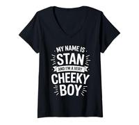 Womens Stan Funny Joke Humor Men Brother Uncle Son Friend Boy V-Neck T-Shirt