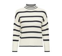 ONLY Women's Onlibi L/S Higneck Pullover CC KNT Sweater, Whitecap Grey/Stripes: White/Melange/Black, XL