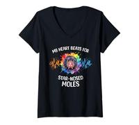 Women's Star-Nosed Mole ECG Star-Nosed Mole V-Neck T-Shirt