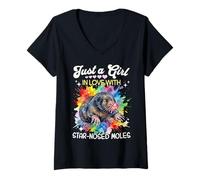 Women's Star-Nosed Mole for Girls Love Star-Nosed Mole V-Neck T-Shirt