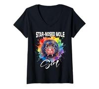 Women's Star-Nosed Mole Girls Star-Nosed Mole V-Neck T-Shirt