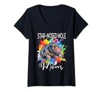 Women's Star-Nosed Mole Mom Star-Nosed Mole V-Neck T-Shirt