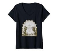 Womens Star of David Lion Symbol Jewish National Pride Judaism V-Neck T-Shirt