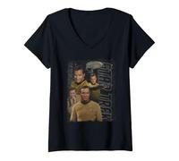 Women's Star Trek The Original Series Retro Kirk Poster V-Neck T-Shirt