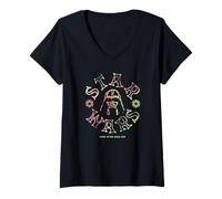 Womens Star Wars Classic Darth Vader Line Drawing Centered V-Neck T-Shirt