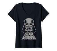 Womens Star Wars Darth Vader Dot Helmet V-Neck T-Shirt