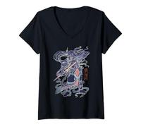 Womens Star Wars Darth Vader Japanese Samurai Art Style Celebration V-Neck T-Shirt