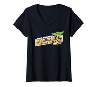 Women's Star Wars Day: May The 4th Be with You 2026 Grogu Logo V-Neck T-Shirt