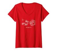 Women's Star Wars Grogu Hungry V-Neck T-Shirt, Red, Small