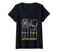 Womens Star Wars Imperial TIE Fighter Schematic Blueprint V-Neck T-Shirt