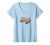 Womens Star Wars Pod Racing Text Fill Star Wars Logo V-Neck T-Shirt