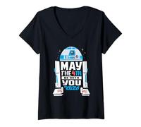 Women's Star Wars R2-D2 May The 4th Be with You 2026 Star Wars Day V-Neck T-Shirt