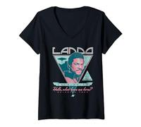 Womens Star Wars Rock Poster Lando V-Neck T-Shirt