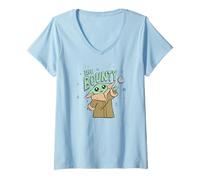 Womens Star Wars: The Mandalorian Baby Yoda The Bounty Cute Galaxy V-Neck T-Shirt