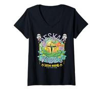 Womens Star Wars The Mandalorian Beskar Vibes Mos Espa Surf Beach V-Neck T-Shirt