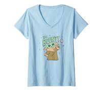 Womens Star Wars: The Mandalorian Cute Grogu The Bounty Vintage V-Neck T-Shirt