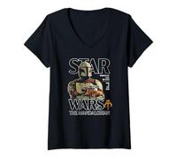 Womens Star Wars: The Mandalorian Din Djarin & Grogu I Go, He Goes V-Neck T-Shirt