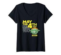 Women's Star Wars The Mandalorian Grogu May The 4th Be with You 2026 V-Neck T-Shirt