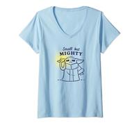 Womens Star Wars The Mandalorian Grogu Small But Mighty V-Neck T-Shirt