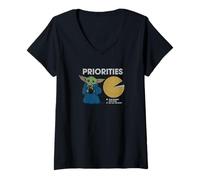 Womens Star Wars: The Mandalorian- Priorities V-Neck T-Shirt