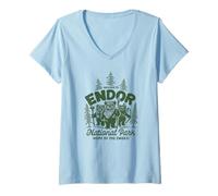 Womens Star Wars Travel Vacation Endor National Park Ewoks V-Neck T-Shirt