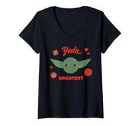 Womens Star Wars Valentine's Day Yoda Greatest Funny Valentine V-Neck T-Shirt