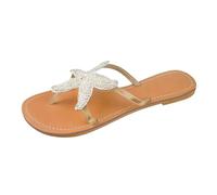 Womens Starfish Flip Flops Sandals Summer Beach Holiday Thong Sandal comfortable Casual Slip On Shoes for Ladies Open Toe Slide Fashion Slip-on Slides Dressy Bohemian Flats Summer Thong Flip-Flops