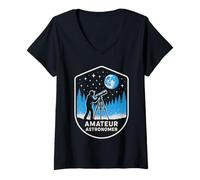 Womens Stargazing Amateur Astronomer Retro Men's Space Astronomy V-Neck T-Shirt