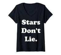 Womens Stars Don't Lie Astrology Wisdom Quote V-Neck T-Shirt