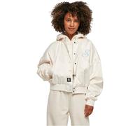 Women's Starter Satin College Jacket College Look Extra Wide Embroidery Button