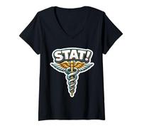 Women's Stat Paramedic Slang Medic Inside Joke Doctor Phrase Funny V-Neck T-Shirt